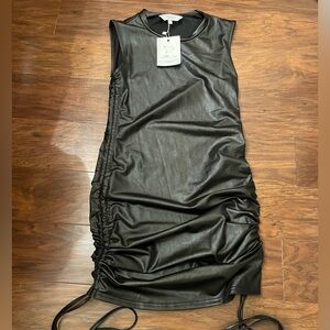 NWT Ramisu Faux Leather Cinch Dress Size S